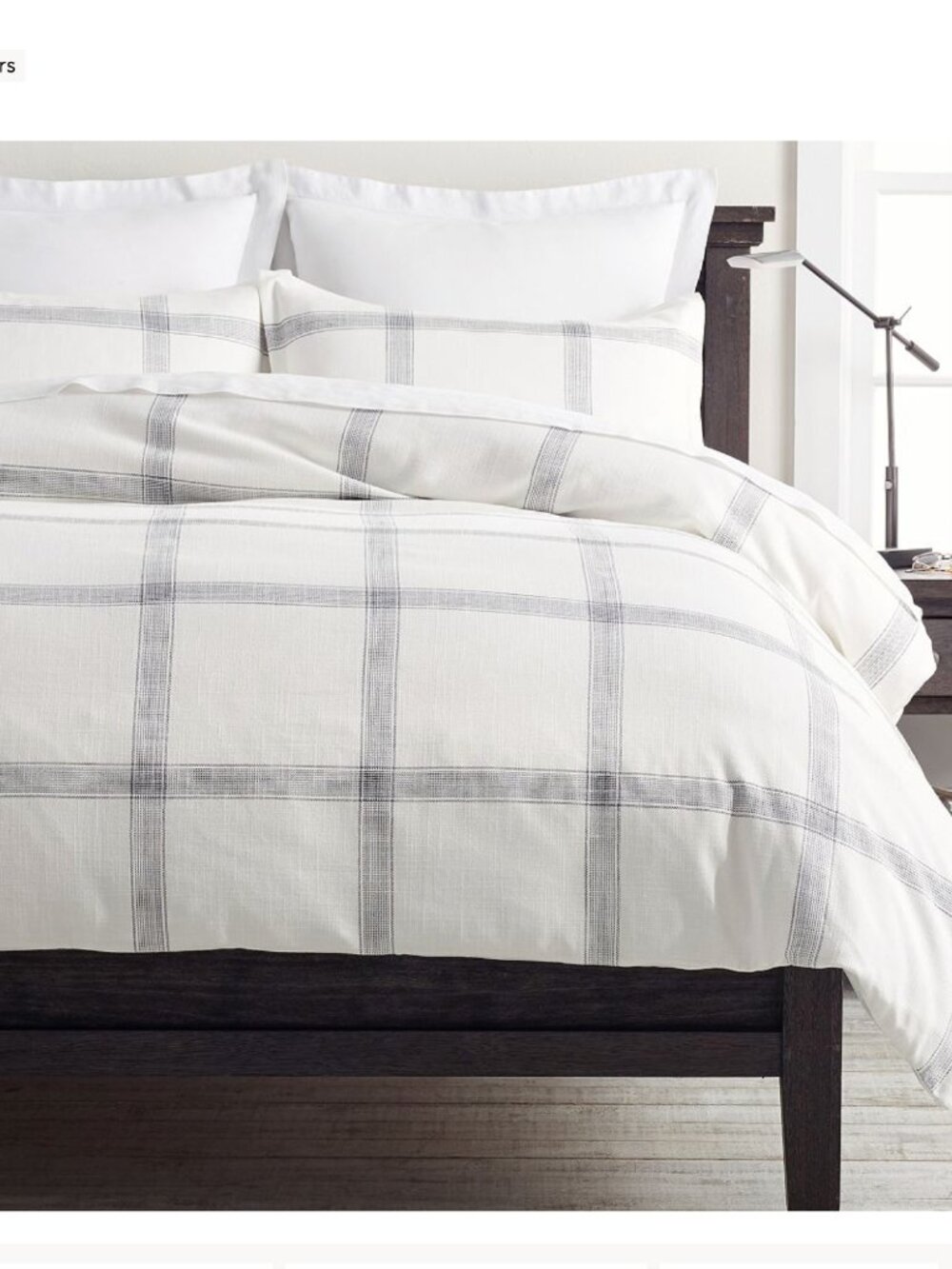 NWT Pottery Barn Windowpane Cotton Duvet and FULL SET w/ 5 SHAMS - King/Cal King